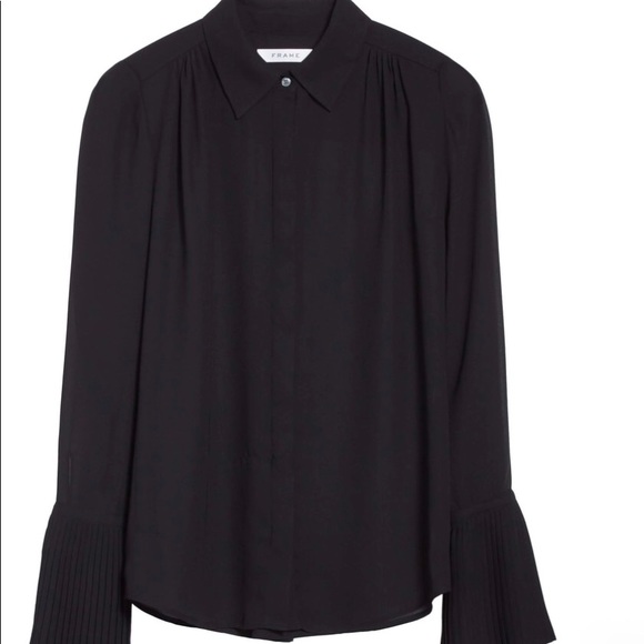 Frame Sheer Pleated Blouse -gorgeous cuffs! - Picture 5 of 6